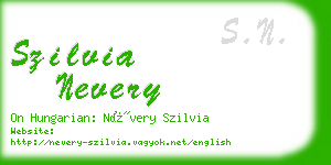 szilvia nevery business card